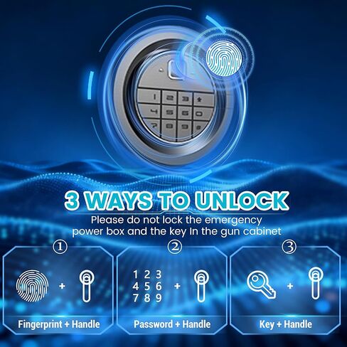 8-12 بندقية بصمة آمنة، لا تحتاج إلى تجميع، آمنة للبنادق والمسدسات، خزائن أسلحة للبنادق والبنادق، خزائن بندقية بيومترية مع أرفف قابلة للتعديل وخزانة داخلية in Kuwait