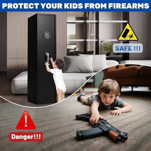 8-12 بندقية بصمة آمنة، لا تحتاج إلى تجميع، آمنة للبنادق والمسدسات، خزائن أسلحة للبنادق والبنادق، خزائن بندقية بيومترية مع أرفف قابلة للتعديل وخزانة داخلية in Kuwait