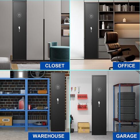 8-12 بندقية بصمة آمنة، لا تحتاج إلى تجميع، آمنة للبنادق والمسدسات، خزائن أسلحة للبنادق والبنادق، خزائن بندقية بيومترية مع أرفف قابلة للتعديل وخزانة داخلية in Kuwait