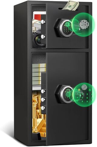 صندوق أمان كبير بباب مزدوج مقاوم للحريق ومقاوم للماء، آمن للأمان بطول 6.0 قدم مكعب مع ضوء LED ونظام إنذار مزدوج، ولوحة مفاتيح رقمية للخزائن المنزلية ووظيفة كتم الصوت، وصندوق قفل أمان للأموال والأشياء الثمينة in Kuwait