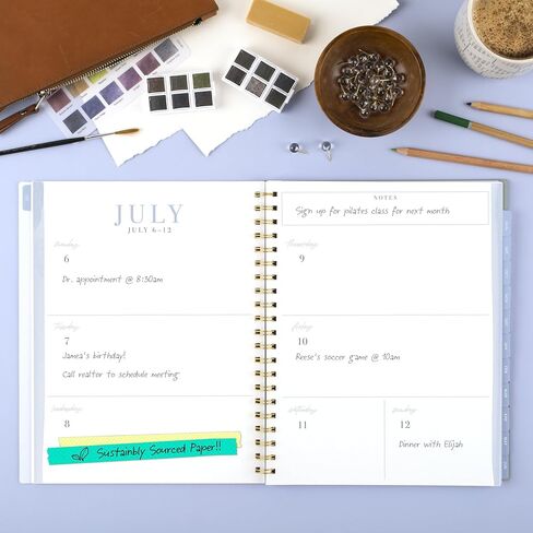 Cambridge Planner 2026-2027 Weekly & Monthly Academic 12-Month July-June, 8-1/2" x 11", Leah Bisch, Peony Field (LB51-905A) in Saudi Arabia