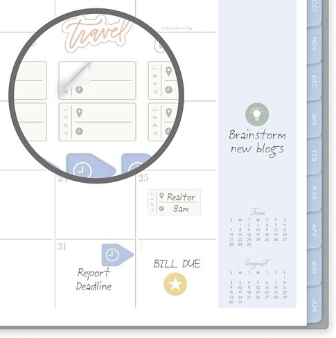 Cambridge Planner 2026-2027 Weekly & Monthly Academic 12-Month July-June, 8-1/2" x 11", Leah Bisch, Peony Field (LB51-905A) in Saudi Arabia