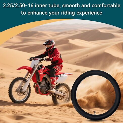 2 حزمة 2.50-16 الأنابيب الداخلية 70/90-16 2.25/2.50-16 أنبوب الدراجة الترابية مع TR4 استبدال الجذعية صمام مستقيم للدراجات حفرة صغيرة، وأنابيب إطارات الدراجات النارية على الطرق الوعرة in Kuwait