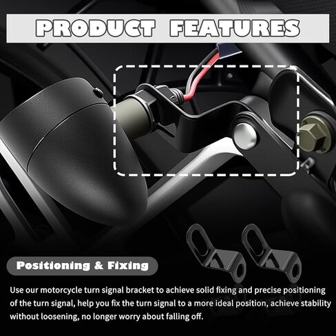 2PCS Motorcycle Turn Signal Bracket for Rear with L-shape,Sturdy Motorcycle Rear Turn Signals Bracket for Mounting of Turns Signals,11.68mm Hole Rears Turns Signal Mounting Brackets in Kuwait