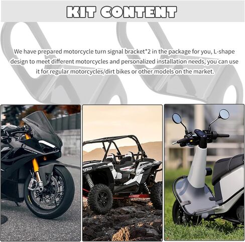 2PCS Motorcycle Turn Signal Bracket for Rear with L-shape,Sturdy Motorcycle Rear Turn Signals Bracket for Mounting of Turns Signals,11.68mm Hole Rears Turns Signal Mounting Brackets in Kuwait