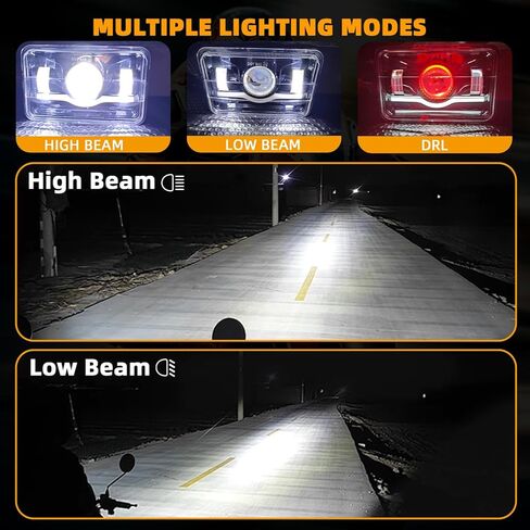 Headlights Fit for YAMAHA TW200 DT 125 RE BW200 350 50 XT225 350 WR250,5 Inch Square 6000K Hi/Lo Beam White/Amber DRL,IP68 Waterproof,Plug & Play,DOT Approved in Kuwait