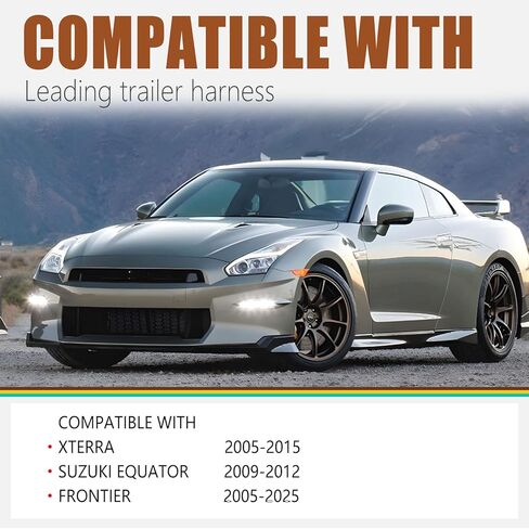 4 Way Flat Trailer Wiring Harness Compatible with 2009-2012 Equator 2005-2025 Frontier 2005-2015 Xterra with Factory Tow Package in Saudi Arabia