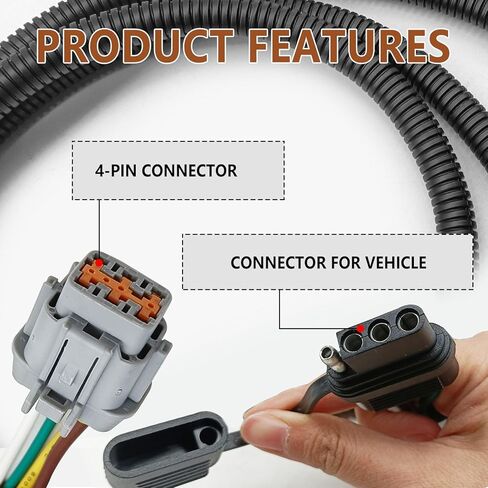 4 Way Flat Trailer Wiring Harness Compatible with 2009-2012 Equator 2005-2025 Frontier 2005-2015 Xterra with Factory Tow Package in Saudi Arabia