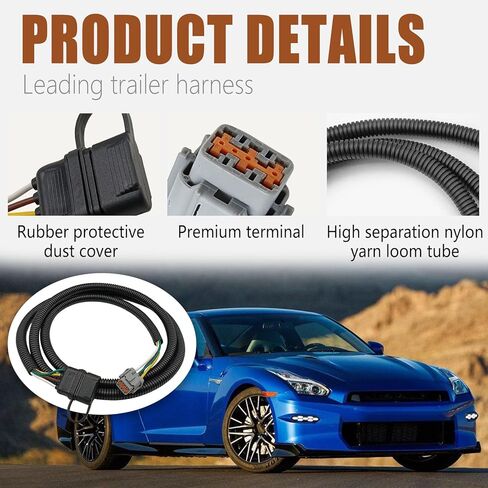 4 Way Flat Trailer Wiring Harness Compatible with 2009-2012 Equator 2005-2025 Frontier 2005-2015 Xterra with Factory Tow Package in Saudi Arabia