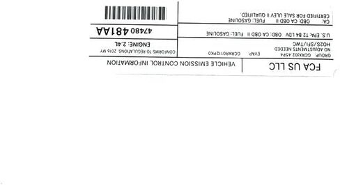 Mopar 47480481AA LABEL VEHICLE EMISSION CONTROL IN in Saudi Arabia