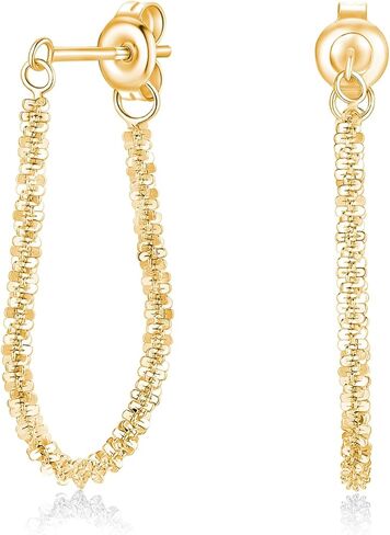 Tassel Earrings for Women Gold Plated Silver Chain Earrings Dainty Minimalist Dangle Drop Studs in Saudi Arabia