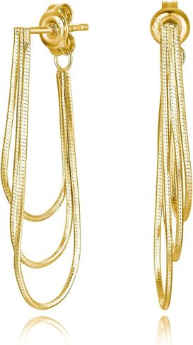 Tassel Earrings for Women Gold Plated Silver Chain Earrings Dainty Minimalist Dangle Drop Studs in Saudi Arabia