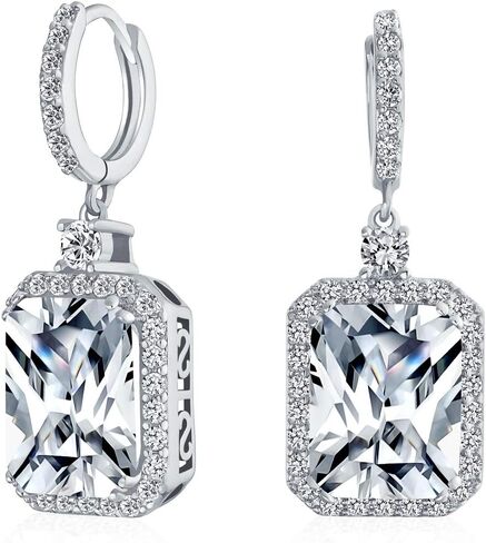 بيان الموضة 10CT الزمرد قطع تشيكوسلوفاكيا هالة استرخى Huggie استرخى أقراط حفلة موسيقية مكعب زركونيا الذهب والفضة مطلي in Kuwait