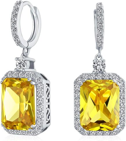 بيان الموضة 10CT الزمرد قطع تشيكوسلوفاكيا هالة استرخى Huggie استرخى أقراط حفلة موسيقية مكعب زركونيا الذهب والفضة مطلي in Kuwait