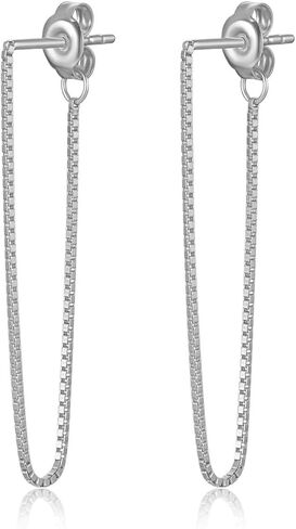 Tassel Earrings for Women Gold Plated Silver Chain Earrings Dainty Minimalist Dangle Drop Studs in Saudi Arabia