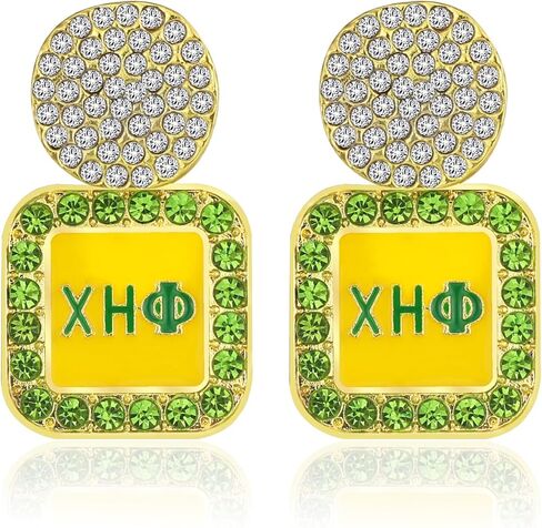 Greek Sorority Gift for Women Rhinestone Chi Etaa Earrings 1932 Chi Gift Sorority Paraphernalia Jewelry for Soror Sisterhood (Chi Eta Earrings) in Saudi Arabia