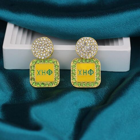 Greek Sorority Gift for Women Rhinestone Chi Etaa Earrings 1932 Chi Gift Sorority Paraphernalia Jewelry for Soror Sisterhood (Chi Eta Earrings) in Saudi Arabia