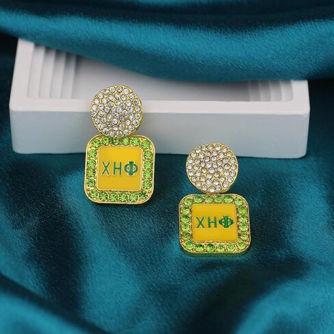 Greek Sorority Gift for Women Rhinestone Chi Etaa Earrings 1932 Chi Gift Sorority Paraphernalia Jewelry for Soror Sisterhood (Chi Eta Earrings) in Saudi Arabia