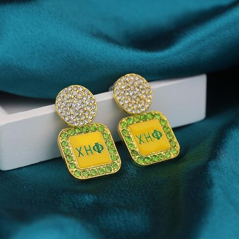 Greek Sorority Gift for Women Rhinestone Chi Etaa Earrings 1932 Chi Gift Sorority Paraphernalia Jewelry for Soror Sisterhood (Chi Eta Earrings) in Saudi Arabia