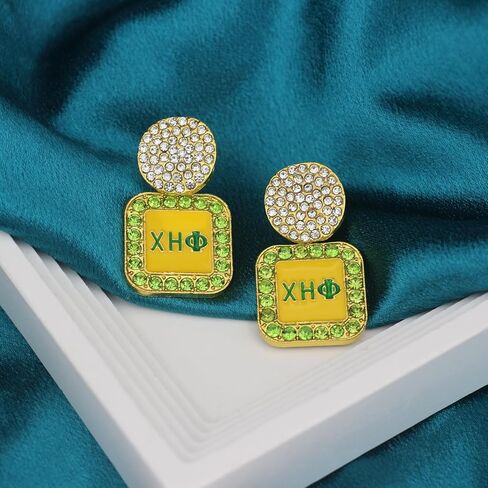 Greek Sorority Gift for Women Rhinestone Chi Etaa Earrings 1932 Chi Gift Sorority Paraphernalia Jewelry for Soror Sisterhood (Chi Eta Earrings) in Saudi Arabia