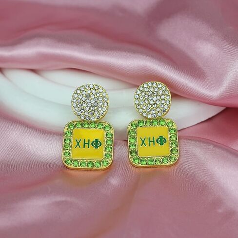 Greek Sorority Gift for Women Rhinestone Chi Etaa Earrings 1932 Chi Gift Sorority Paraphernalia Jewelry for Soror Sisterhood (Chi Eta Earrings) in Saudi Arabia