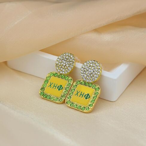 Greek Sorority Gift for Women Rhinestone Chi Etaa Earrings 1932 Chi Gift Sorority Paraphernalia Jewelry for Soror Sisterhood (Chi Eta Earrings) in Saudi Arabia