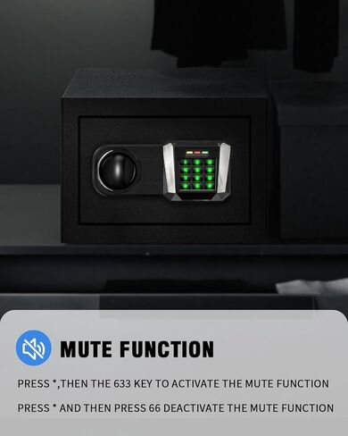 صندوق آمن مقاوم للحريق للاستخدام المنزلي، صندوق قفل أمان شخصي صغير بحجم 1.3 قدم مكعب مع ضوء مستشعر LED وشحن خارجي من النوع C لمستندات المجوهرات والأموال in Kuwait