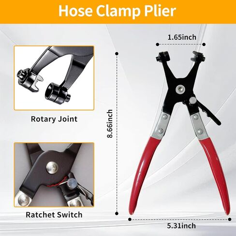 مجموعة كماشة خط الوقود مكونة من 6 قطع، فرجار فلتر وقود طويل 9 بوصات، كماشة إزالة مشبك خرطوم الوقود، كماشة إزالة خرطوم مشبك خرطوم مسطح، مجموعة كماشة فصل منحنية 30 درجة لصيانة السيارات in Kuwait