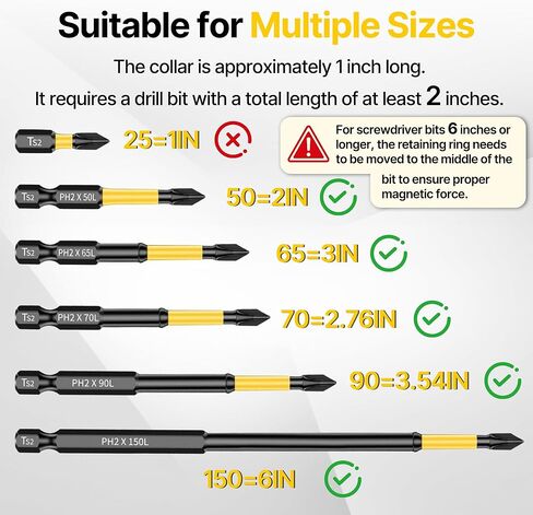 3PCS Magnetic Screw Ring, 1/4 Inch (6.35mm) Hex Screwdriver Head Magnetic Ring, Universal Bit Magnetizer with Dual-Layer Enhanced Magnetism for Power Bits and Hand Tools, Red/Yellow/Green in Kuwait