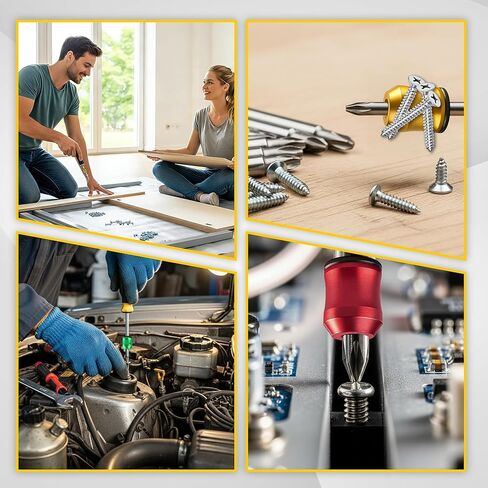 3PCS Magnetic Screw Ring, 1/4 Inch (6.35mm) Hex Screwdriver Head Magnetic Ring, Universal Bit Magnetizer with Dual-Layer Enhanced Magnetism for Power Bits and Hand Tools, Red/Yellow/Green in Kuwait