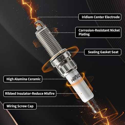 4 عبوات من شمعات الإشعال البلاتينية إيريديوم 97968 ILZKBR7B8G مناسبة لميني 2007-2015 كوبر، 2011-2016 كونتري مان، بيسمان 2013 2014 2015 2016 1.6 L4 in Saudi Arabia