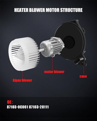 Rear AC Heater Blower Motor Fit for Toyota for Sienna 2011-2019 for Toyota for Highlander 2008-2013 for Lexus for GX460 2010-2019, HVAC Blower Motor Assembly Replace# 700303 87103-28111 in Saudi Arabia
