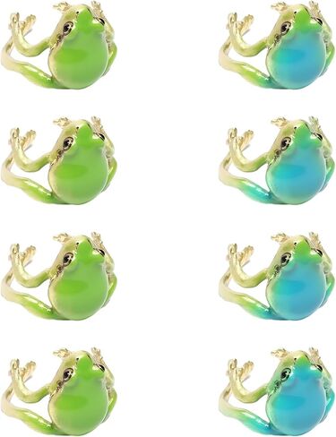 8 PCS Frog Rings, Frog Rings for Women, Funny Rings Collection with Tree Frog Jewelry Design, Vibrant Green and Blue Color Options in Kuwait