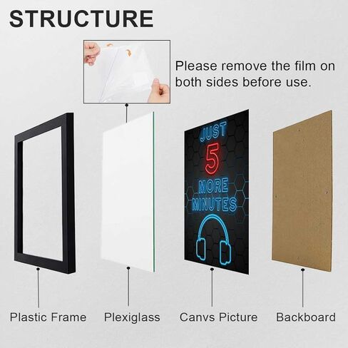 4 قطع من Biufo لديكور جدار غرفة الألعاب، ملصق قماشي برمز اللاعب، صورة لافتة ألعاب، ديكور غرفة نوم للمراهقين (10 طول × 8 عرض، مؤطر) in Kuwait