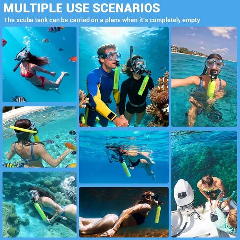 SMACO Mini Scuba Tank 0.5L خزان غوص سكوبا محمول يدعم حوالي 6 دقائق للتنفس تحت الماء، أسطوانة غوص بسعة 0.5 لتر 3000 رطل لكل بوصة مربعة/200 بار أقصى ضغط للغوص بعمق 33 قدمًا in Kuwait