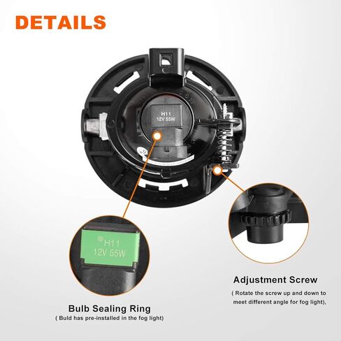 Nixon Offroad Fog Light Set w/Halogen Bulbs for 11-17 Chrysler 200/11-14 Dodge Avenger / 13-14 Dodge Challenger R/T Classic / 12-14 Dodge Charger / 14-20 Jeep Grand Cherokee, Fog Lamp Replacement in Kuwait