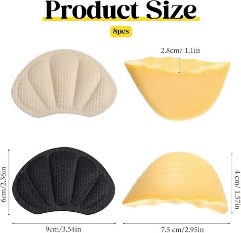 8 Pcs Toe Inserts for Shoes Too Big Inserts to Make Shoes Fit Tighter Comfort Toe Cushions Prevent Heel Sliping Composite Toes Insert for Shoe Too Big in Kuwait
