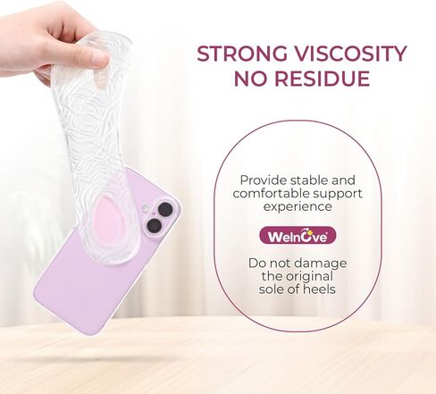 High Heel Cushion Inserts for Women - Welnove Dual-Density Gel 3/4 Invisible Insoles Prevent Feet from Sliding Forward - Shock Absorption - Comfort Shoe Pads for High Heels Sandals Flats,Size: S & L in Saudi Arabia