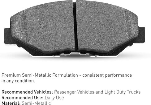 R1 Concepts Front Semi-Metallic Series Brake Pads 2311-1074-00| Fits 2004-2009 Kia Spectra, 2005-2009 Kia Spectra5 in Kuwait