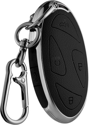 Key fob Cover for Hyundai Loniq Elantra Sonata Santa fe Tucson Palisade Veloster 2023-2026 with Keychain (Gold-Edged Pink) in Kuwait