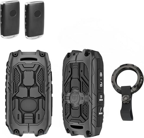 غطاء مفتاح Fob مع سلسلة مفاتيح متوافقة مع Mazda Miata CX-3 CX-4 CX-5 CX-7 CX-9 MX5 2/3/5/6/8 2009-2019 Mazda 3 6 CX-5 CX-7 CX-9 MX-5 Miata حافظة مفاتيح معدنية in Kuwait