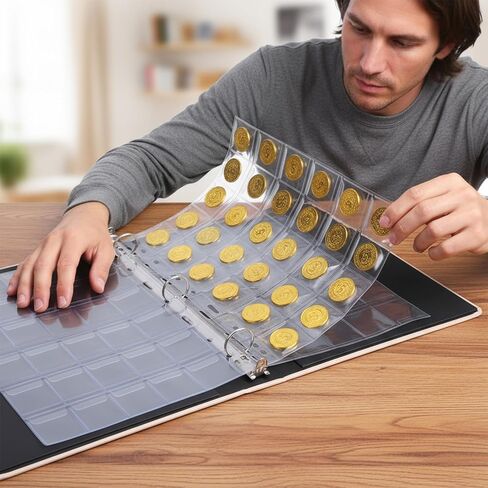 750 صفحة للعملات المعدنية، 25 ورقة من حاملات تخزين العملات المعدنية الشفافة مع اللوحات، إدراجات قياسية ذات 9 فتحات لمستلزمات جمع العملات المعدنية in Kuwait