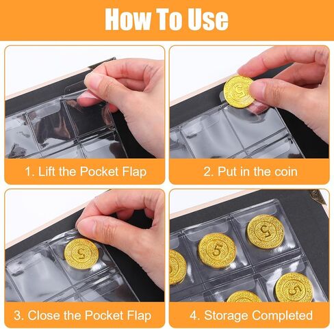 750 صفحة للعملات المعدنية، 25 ورقة من حاملات تخزين العملات المعدنية الشفافة مع اللوحات، إدراجات قياسية ذات 9 فتحات لمستلزمات جمع العملات المعدنية in Kuwait