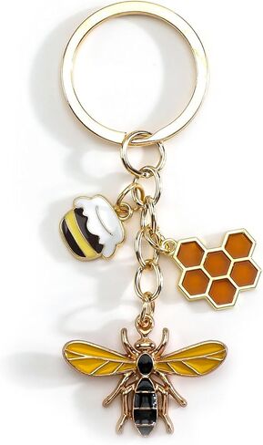Bee Keychain,Sunflower Keychain with Honeycomb,Bee Gifts for Women Friends Teachers Birthday Christmas Mother Day in Saudi Arabia