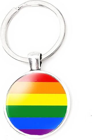 Gay Pride Keychain LGBTQ Keyring Bisexual Transgender Lesbian Rainbow Keychain Gift for Friends Family Lover Pride month Pride parade Valentine's Day Marriage Wedding Anniversary Engagement Birthday in Kuwait