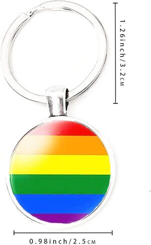 Gay Pride Keychain LGBTQ Keyring Bisexual Transgender Lesbian Rainbow Keychain Gift for Friends Family Lover Pride month Pride parade Valentine's Day Marriage Wedding Anniversary Engagement Birthday in Kuwait