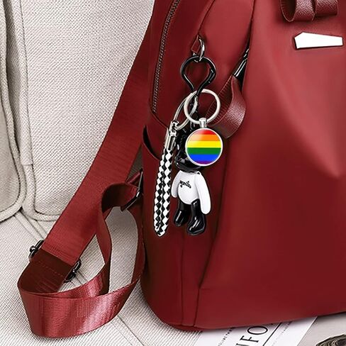Gay Pride Keychain LGBTQ Keyring Bisexual Transgender Lesbian Rainbow Keychain Gift for Friends Family Lover Pride month Pride parade Valentine's Day Marriage Wedding Anniversary Engagement Birthday in Kuwait