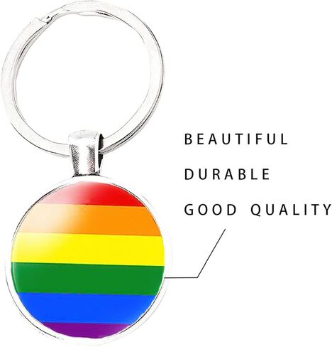 Gay Pride Keychain LGBTQ Keyring Bisexual Transgender Lesbian Rainbow Keychain Gift for Friends Family Lover Pride month Pride parade Valentine's Day Marriage Wedding Anniversary Engagement Birthday in Kuwait