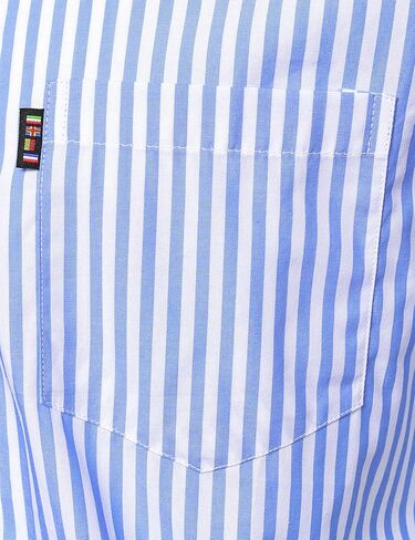 LucMatton Men's Casual Retro Striped Short Sleeve Button Down Shirts Cotton Summer Regular Fit with Pocket in Saudi Arabia