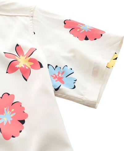 Mens Hawaiian Shirt Short Sleeve Button Down Tropical Shirt Floral Casual Summer Vacation Beach Shirts in Saudi Arabia